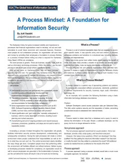 A Process Mindset: A Foundation for Information Security