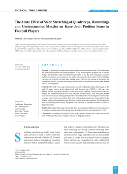 The Acute Effect of Static Stretching of Quadriceps, Hamstrings and