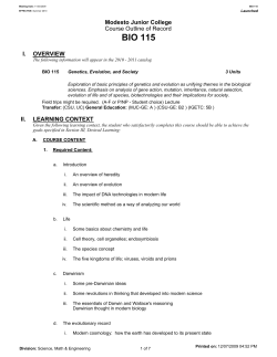 BIO 115 - MJC - Curriculum Committee