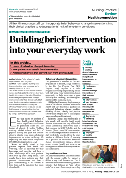 Building brief intervention into your everyday work