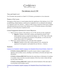 The Judiciary Act of 1789