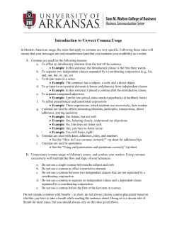 Introduction to Correct Comma Usage