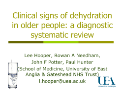 Clinical signs of dehydration in older people: a diagnostic systematic