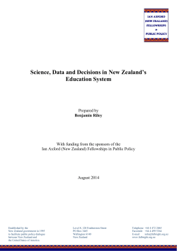 Science, Data and Decisions in New Zealand`s Education System