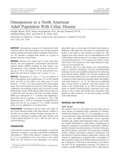 Osteoporosis in a North American Adult Population With Celiac