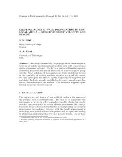 ELECTROMAGNETIC WAVE PROPAGATION IN NON