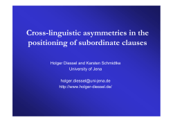 Cross-linguistic asymmetries in the positioning of subordinate clauses