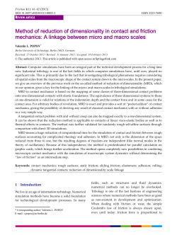 Method of reduction of dimensionality in contact and friction mechanics