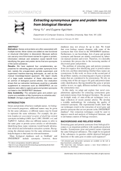 Extracting Synonymous Gene and Protein Terms from Biological