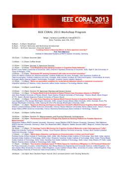 IEEE CORAL 2013 Workshop Program