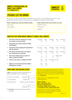 PLEASE LET US KNOW - Amnesty International UK