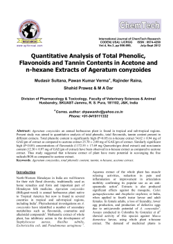 Quantitative Analysis of Total Phenolic, Flavonoids and Tannin