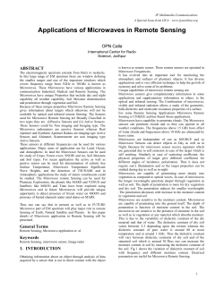 Applications of Microwaves in Remote Sensing