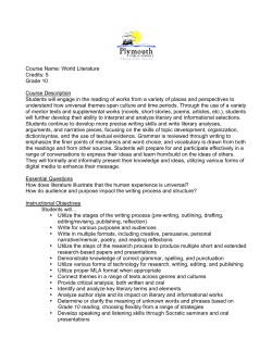 Grade 10 - Plymouth Public Schools