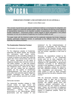 Indigenous Women and Governance in Guatemala