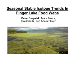 Seasonal Stable Isotope Trends In Finger Lake Food Webs