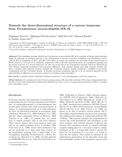 Towards the three-dimensional structure of a sucrose isomerase