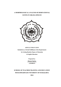 A MORPHOLOGICAL ANALYSIS OF DERIVATIONAL SUFFIX IN