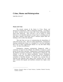 Crime, Shame and Reintegration