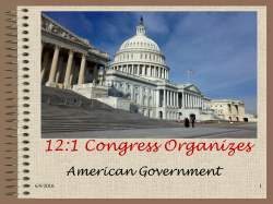 12:1 Congress Organizes