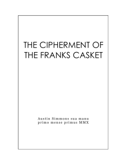 THE CIPHERMENT OF THE FRANKS CASKET