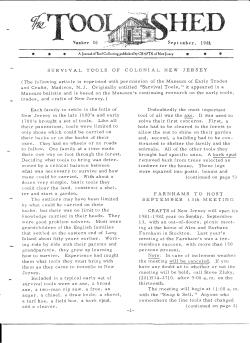 Number SURVIVAL TOOLS OF COLONIAL NEW JERSEY (The
