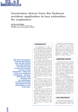 Conclusions drawn from the Toulouse accident: application