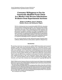 Consumer Willingness to Pay for Genetically Modified Food Labels