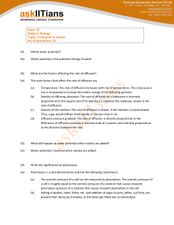 Sol. Water potential is t