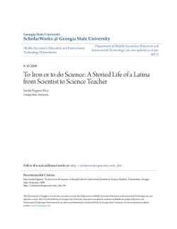 To Iron or to do Science: A Storied Life of a