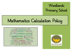 calculation policy nov 2016 - Woodlands Primary and Nursery School