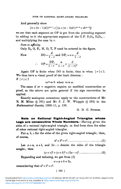 Note on Rational Right-Angled Triangles whose Legs are