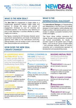 New Deal: Building Peaceful States