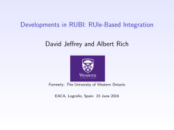 Developments in RUBI: RUle