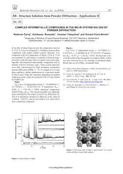 A8 - Structure Solution from Powder Diffraction