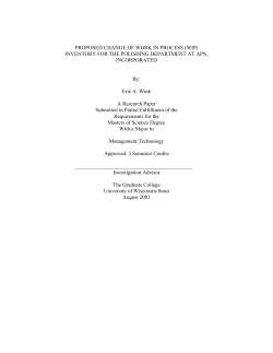 proposed training procedure for work in process