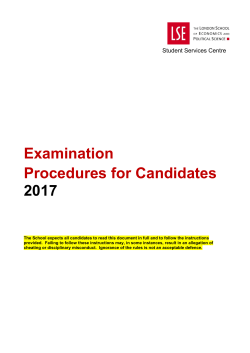 Examination Procedures for Candidates