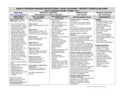 EDGE B: INTENSIVE READING INSTRUCTIONAL FOCUS