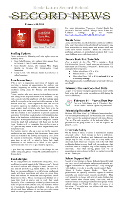 February 2014 School Newsletter