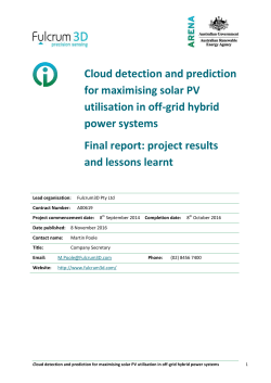 Fulcrum 3D CloudCAM Final Report - Australian Renewable Energy