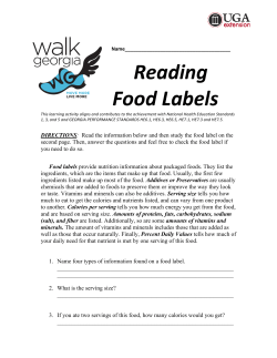 Reading Food Labels