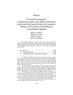 "Flood of Uncertainty": Contractual Erosion in the Wake of Hurricane