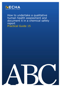How to undertake a qualitative human health - ECHA