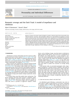 Romantic revenge and the Dark Triad