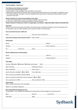 Claim Form The following must always be enclosed