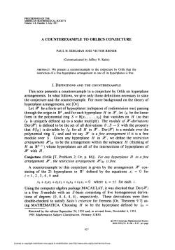 A COUNTEREXAMPLE TO ORLIK`S CONJECTURE X with H. 1 = 1