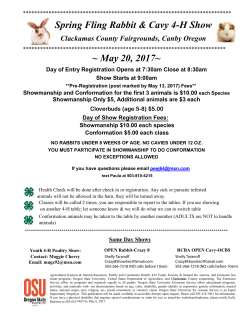 Spring Fling Rabbit, Cavy, Poultry Show - Deschutes County 4-H