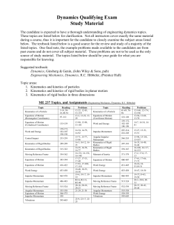Dynamics Qualifying Exam Study Material