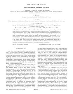 Local structure of condensed zinc oxide
