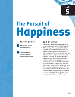The Pursuit of Happiness